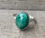 Raw Cut Faceted Oval Green Emerald Sterling Silver Ring Size 7.5-8
