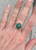 Raw Cut Faceted Oval Green Emerald Sterling Silver Ring Size 7.5-8