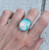 Large Oval Blue Pink Aurora Quartz Opal Doublet Size 9-9.5