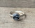 8mm Round Black and White Snowflake Obsidian Sterling Silver Ring 
