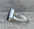 Diamond Shaped Faceted Brown Montana Agate Sterling Silver Ring