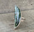 Large Crescent Moon Green Kyanite Sterling Silver Ring Size 7.75-8.25