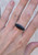 Horizontal Set Black Oval Onyx Sterling Silver Ring