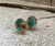 Oval Silver or Gold Plated Tibetan Turquoise Stud Earrings