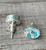 Oval Silver or Gold Plated Tibetan Turquoise Stud Earrings
