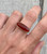 Horizontal Set Oval Blood Red Carnelian Sterling Silver Statement Ring with Serrated Bezel