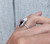 Teardrop Blue Purple Simulated Opal White Black Agate Inlay Stone Ring