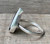Teardrop Blue Pink Simulated Bello Opal White Black Ceramic Inlay Stone Ring Made to Order