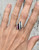 Teardrop Blue Pink Simulated Bello Opal White Black Ceramic Inlay Stone Ring Made to Order
