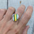Oval Neon Yellow Green Opal White Hot Pink Agate Inlay Stone Ring Size 7.25-7.75