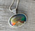 Large Oval Aurora Opal Quartz Doublet Wooden Mountain Sterling Silver Necklace