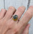 Geometric Free Form Yellow Green Ocean Jasper Sterling Silver Ring Size 8.25-8.75