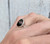 Free Form Geometric Black and Pink Ocean Jasper Sterling Silver Ring Size 5.75-6.25