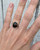 Free Form Geometric Black and Pink Ocean Jasper Sterling Silver Ring Size 5.75-6.25
