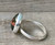 Free Form Geometric Black and Pink Ocean Jasper Sterling Silver Ring Size 5.75-6.25