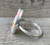 Large Teardrop Orange White Agate and Hot Pink Opal Sterling Silver Ring