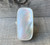 Large Cushion Cut White Mother of Pearl Sterling Silver Ring with Serrated Setting
