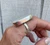 Large Cushion Cut White Mother of Pearl Sterling Silver Ring with Serrated Setting