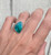 Free Form Blue Sparkly Monarch Sterling Opal Statement Ring Size 6.5-7