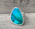 Free Form Blue Sparkly Monarch Sterling Opal Statement Ring Size 6.5-7