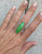 Long Oval Green Chrysoprase Sterling Silver Ring