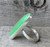 Long Oval Green Chrysoprase Sterling Silver Ring