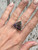 Edgy Purple Pink Triangle Labradorite Sterling Silver Ring Sizes 7.75-8.75