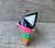 Lightning Bolt Black Onyx White Mother of Pearl Neon Agate Turquoise Sterling Silver Ring