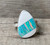 Free Form Neon Blue Green Pink Bello Opal White Ceramic Inlay Sterling Silver Ring Sizes 6-7