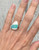 Free Form Neon Blue Green Pink Bello Opal White Ceramic Inlay Sterling Silver Ring Sizes 6-7
