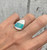 Free Form Neon Blue Green Pink Bello Opal White Ceramic Inlay Sterling Silver Ring Sizes 6-7
