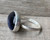 Horizontal Oval Blue Tiger Eye Sterling Silver Ring 