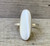 Elongated Oval Luminescent White Mother of Pearl Sterling Silver Ring