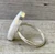 Elongated Oval Luminescent White Mother of Pearl Sterling Silver Ring