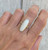 Elongated Oval Luminescent White Mother of Pearl Sterling Silver Ring