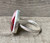 Geometric Triangle Rose Red Pink Copper Turquoise Sterling Silver Ring Size 9-10