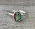 Gray Blue Orange Faceted Aurora Opal Quartz Doublet Sterling Silver Ring Size 6.5-7.5