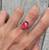 Free Form Faceted Magenta Pink Aurora Opal Quartz Doublet Sterling Silver Ring Size 7.25-8.25