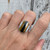Oval White Mother of Pearl Tiger Eye Golden Pyrite Black Onyx Inlay Sterling Silver Ring