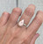 Romantic Rosy Pink Teardrop Thomsonite Sterling Silver Ring Size 6.75-7.75