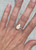 Romantic Rosy Pink Teardrop Thomsonite Sterling Silver Ring Size 6.75-7.75