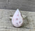 Romantic Rosy Pink Teardrop Thomsonite Sterling Silver Ring Size 6.5-7.5