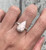 Romantic Rosy Pink Teardrop Thomsonite Sterling Silver Ring Sizes 8-9