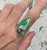 Geometric Free Form Apple Green Chrysoprase with Moss Accent Size 8.75-9.75