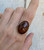 Large Oval Mahogany Obsidian Sterling Silver Statement Ring