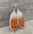 Faceted Orange White Banded Agate Sterling Silver Statement Earrings