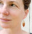Faceted Orange White Banded Agate Sterling Silver Statement Earrings