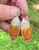Faceted Orange White Banded Agate Sterling Silver Statement Earrings