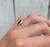 Dainty Free Form Solitaire Faceted Red Garnet Sterling Silver Ring Size 6.75-7.75