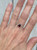 Dainty Free Form Solitaire Faceted Red Garnet Sterling Silver Ring Sizes 7.5-8.5